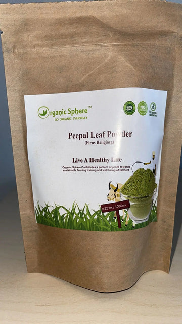 100% Natural  Peepal  (Ashvattha) Leaves Powder - Ficus religiosa Organic Sphere LLC
