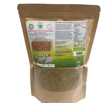 Organic Sphere's 100% Natural Browntop Millet - Buchi Method Processed (Unpolished)- rich in prebiotic fiber, vegan, gluten-free