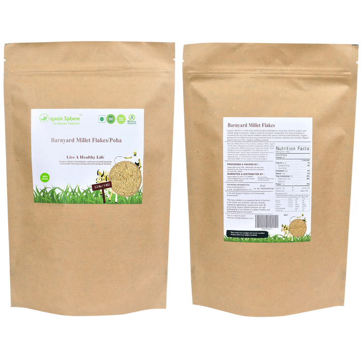 Barnyard Rice Organic Barnyard Millet Rice Flakes (Poha) - Organic Sphere