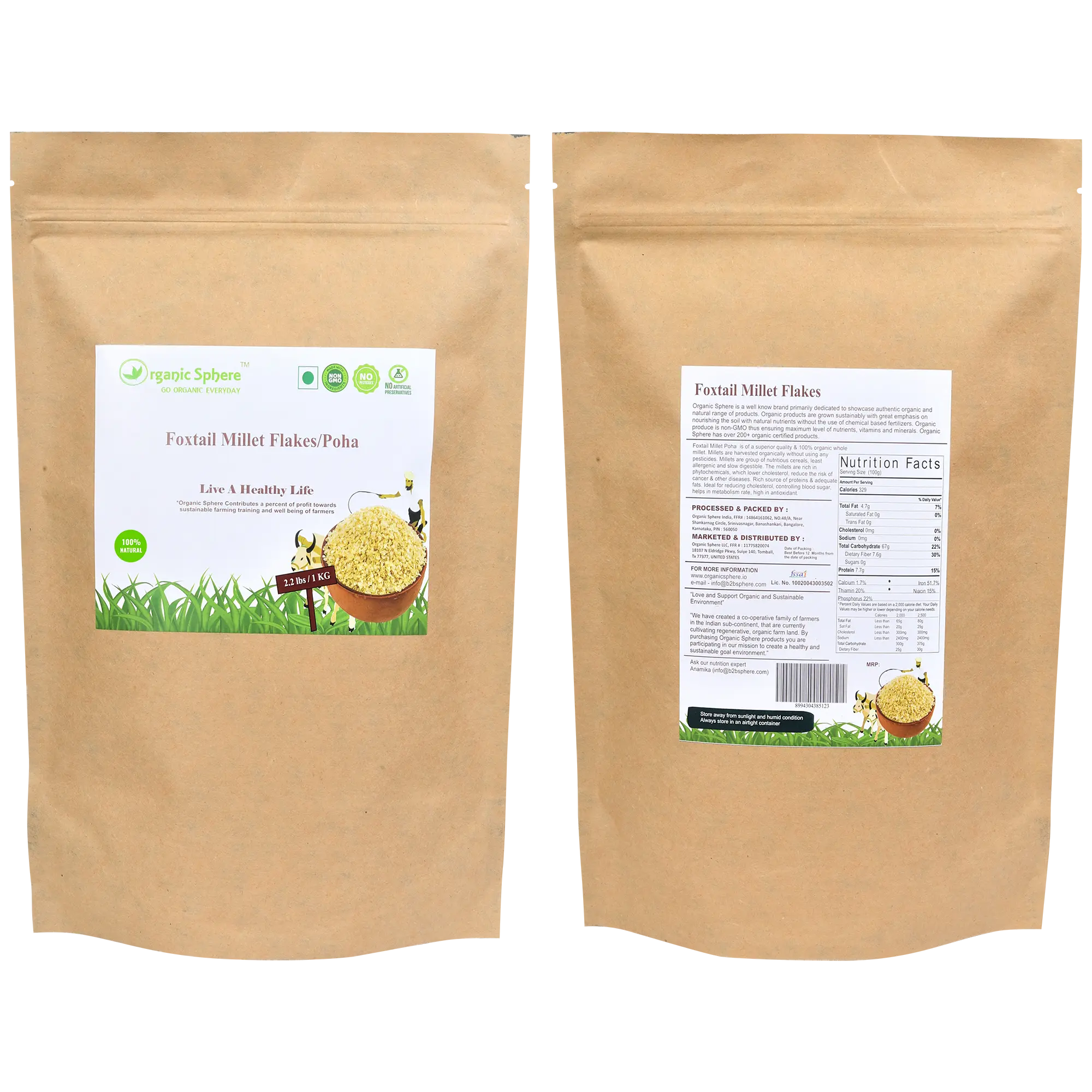 Buy 100% Natural Foxtail Millet Rice Flakes Online