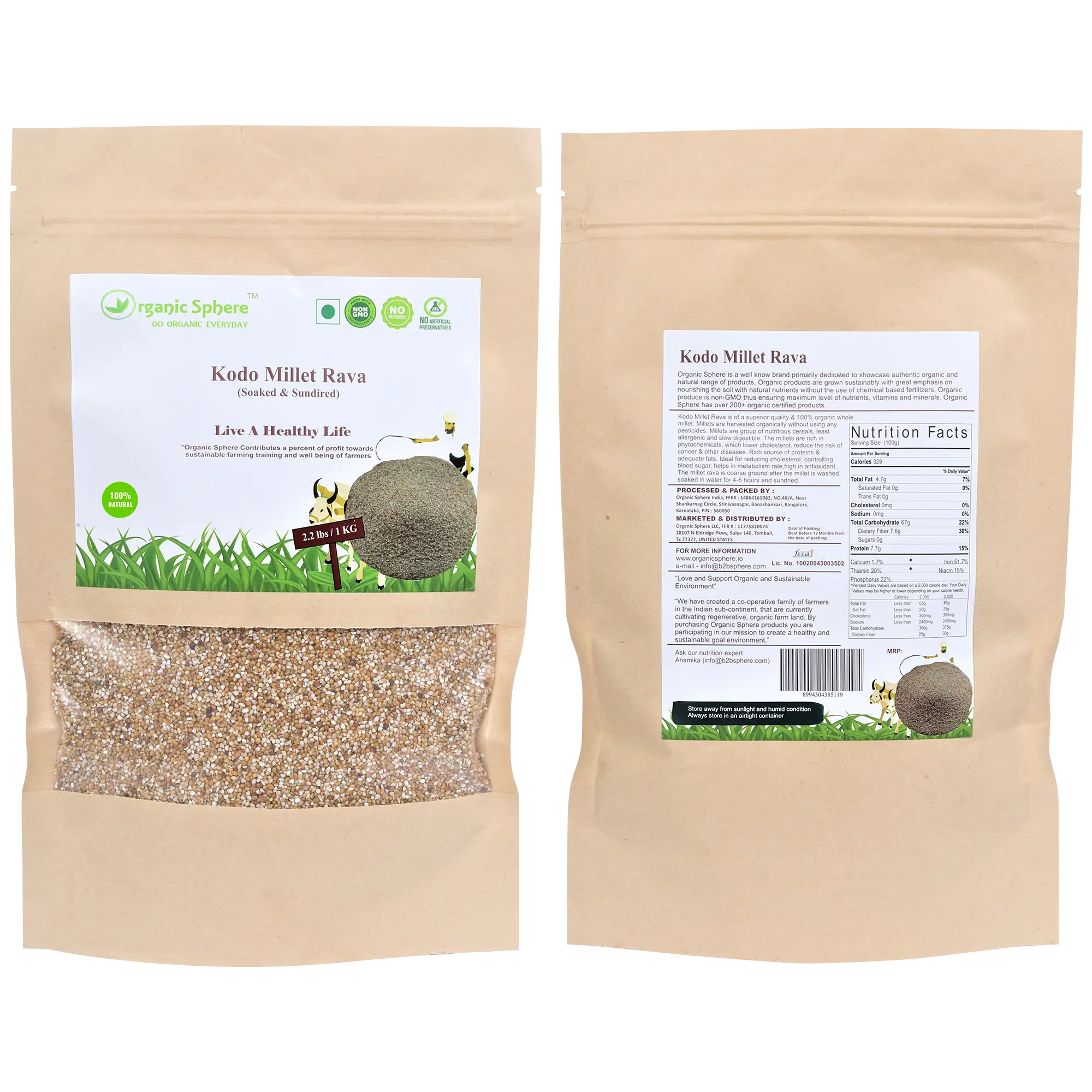 Sundried Kodo Millet - Nutrient-Rich Rava