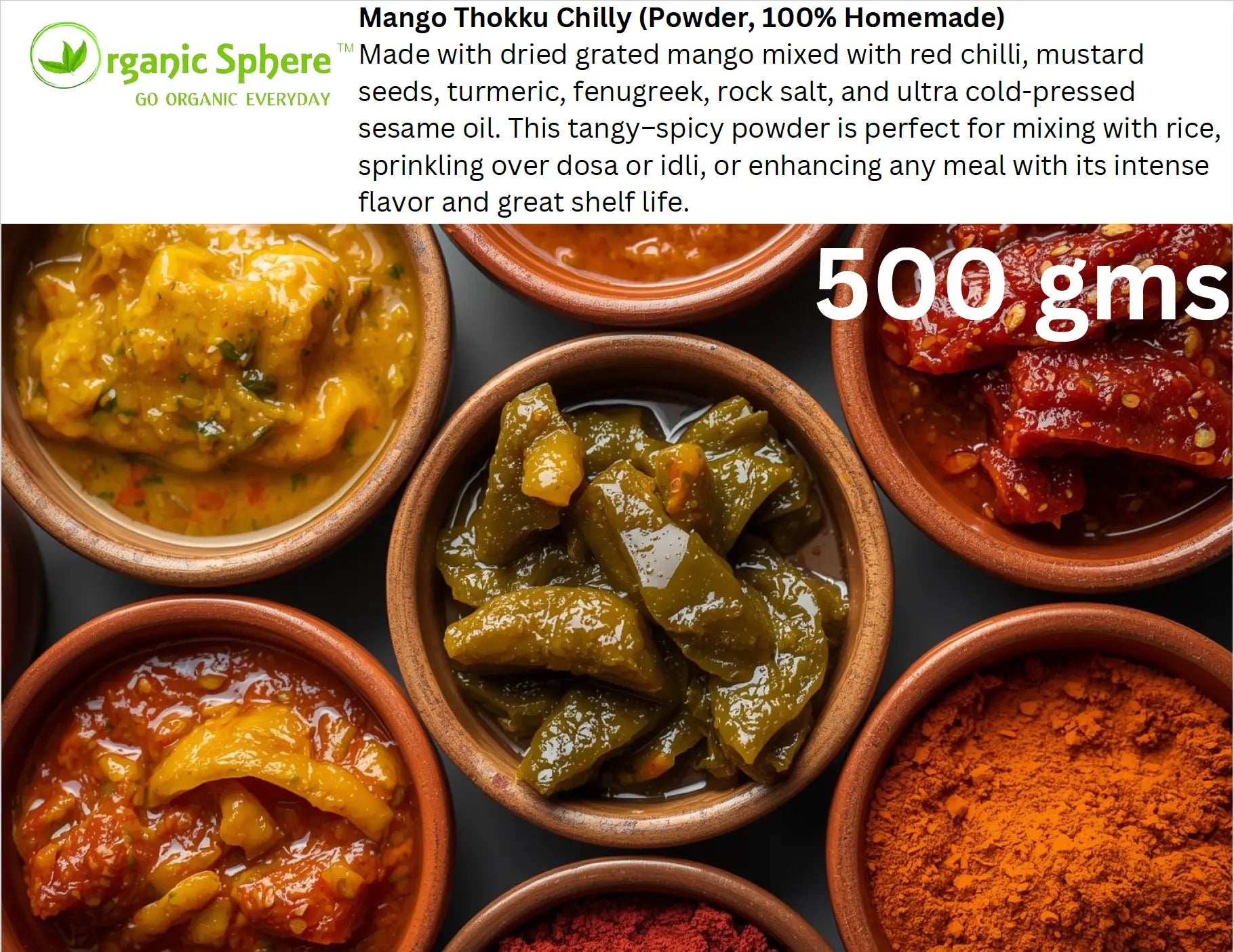 Mango Thokku Chilly (Powder, 100% Homemade) Organic Sphere