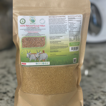 Organic Sphere's 100% Natural Foxtial Millet - Buchi Method Processed (Unpolished)- rich in prebiotic free fiber, Vegan, Gluten-Free
