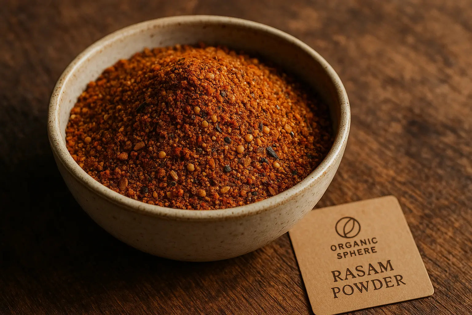 Rasam Powder home made in a bowl with Organic Sphere brand